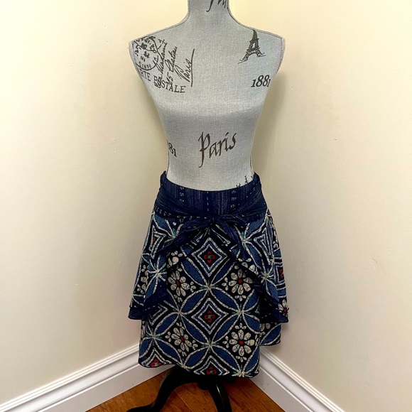 Anna Sui for Anthropologie Front Tie Silk Blend Floral Skirt, 4 - Picture 3 of 11